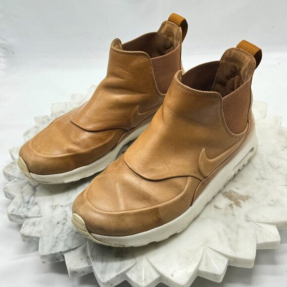 Nike Air Max Thea Mid Ale Brown Tan Sz8.5 859550-200 Slip On Leather Ankle Boots - Picture 5 of 16
